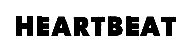 HEARTBEAT Here Just Now Black Font