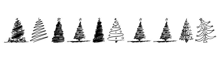Merry Christmas Trees  Free Fonts Download