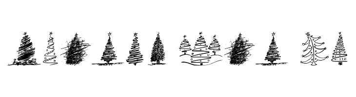Merry Christmas Trees  Free Fonts Download