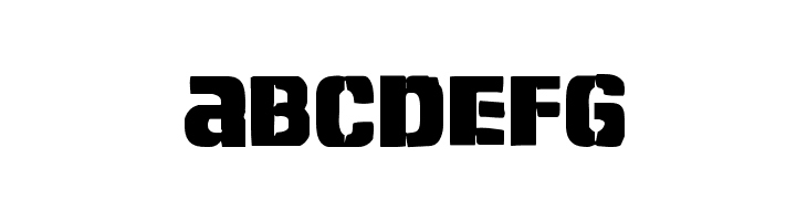 ABCDEFG Left Hand Luke Condensed Font