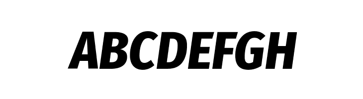 ABCDEFGH Fira Sans Condensed ExtraBold Italic Font