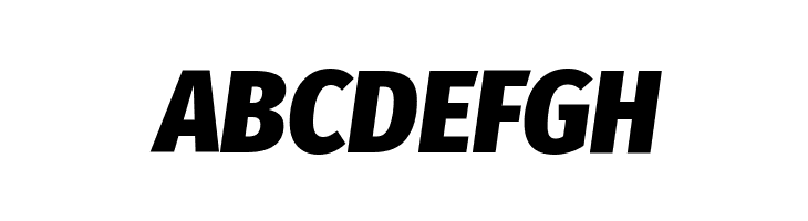 ABCDEFGH Fira Sans Condensed Black Italic Font