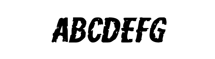ABCDEFG Carnival Corpse Extra-Expanded Italic Font