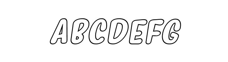 Myfrida Hollow Italic  Free Fonts Download