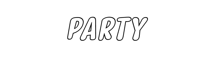 PARTY Myfrida Hollow Italic Font