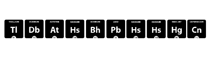 Periodic Table of Elements  Free Fonts Download