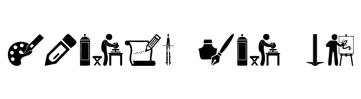 Art Icons and Tools  Free Fonts Download