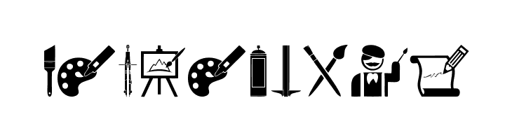 Art Icons and Tools  Free Fonts Download
