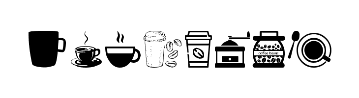 coffee icons  Free Fonts Download