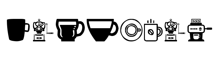 coffee icons  Free Fonts Download