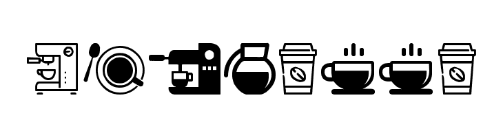 coffee icons  Free Fonts Download