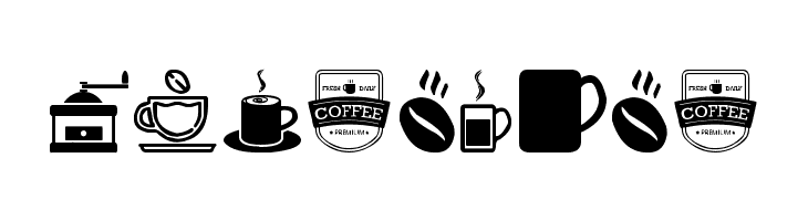 coffee icons  Free Fonts Download