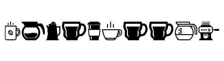 coffee icons  Free Fonts Download