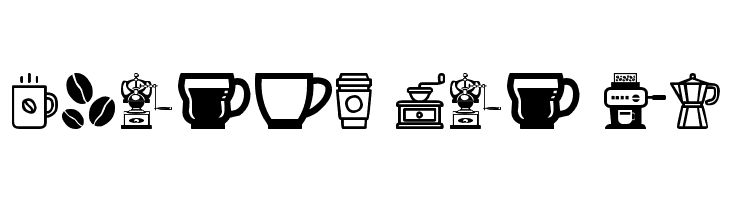 coffee icons  Free Fonts Download
