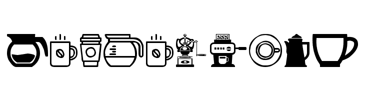 coffee icons  Free Fonts Download