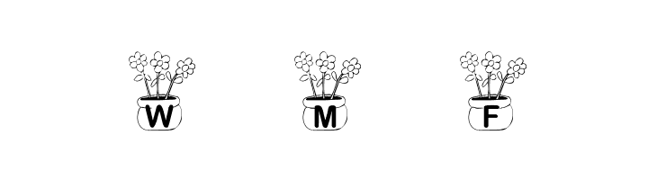 KR Three Flowers  Free Fonts Download