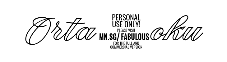 Orta0oku Fabulous Outline PERSONAL USE Font
