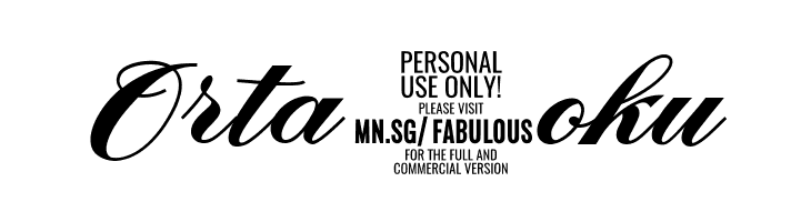 Orta0oku Fabulous PERSONAL USE Font