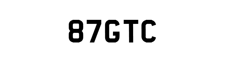 87GTC UKNumberPlate Font