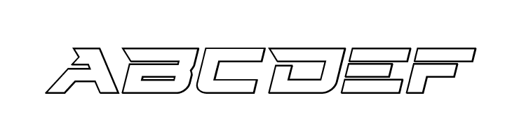 Cyberdyne Outline Italic  Free Fonts Download