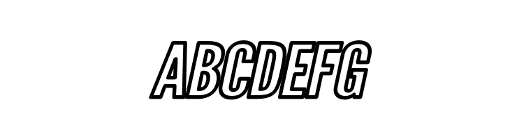 Warsaw Gothic Extended Outline Oblique  Free Fonts Download