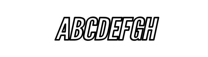 Warsaw Gothic Extended Outline Oblique  Free Fonts Download