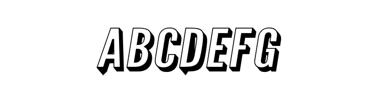 Warsaw Gothic Extended Shadow Oblique  Free Fonts Download