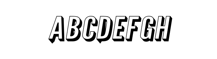 Warsaw Gothic Extended Shadow Oblique  Free Fonts Download