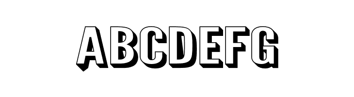 ABCDEFG Warsaw Gothic SuperExtended Shadow Font
