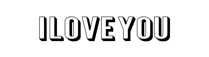 I%2BLOVE%2BYOU Warsaw Gothic SuperExtended Shadow Font
