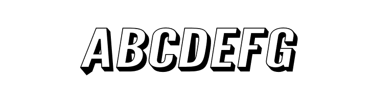 Warsaw Gothic SuperExtended Shadow Oblique  Free Fonts Download