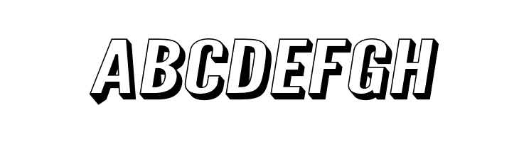 Warsaw Gothic SuperExtended Shadow Oblique  Free Fonts Download