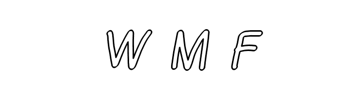 Mew? Outline Italic  Free Fonts Download