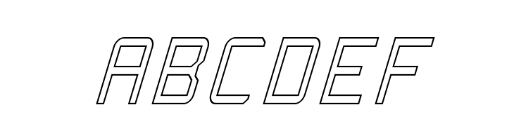 Rabbid Highway Sign Caps Narrow Outline Italic  Free Fonts Download