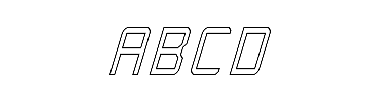 Rabbid Highway Sign Caps Narrow Outline Italic  Free Fonts Download