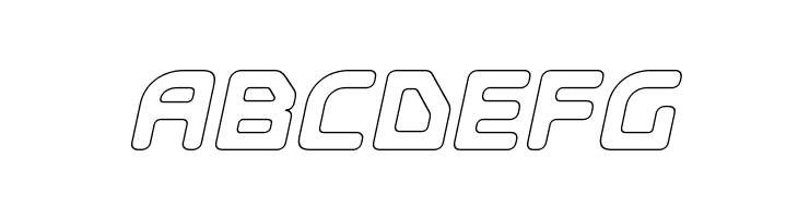 E4 Digital V2 Hollow Italic  Free Fonts Download