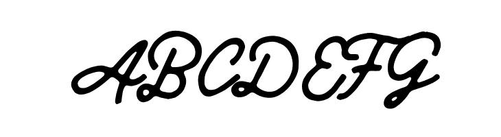 ABCDEFG Mandatory-Script Font