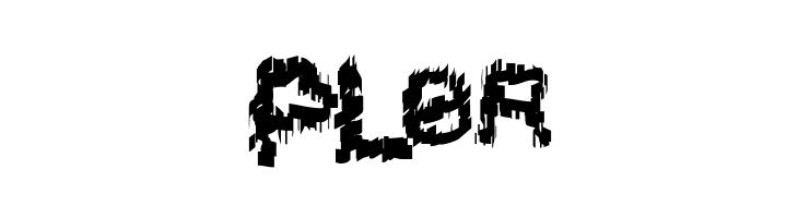 PLbr Black Shirt Slime Trail Font