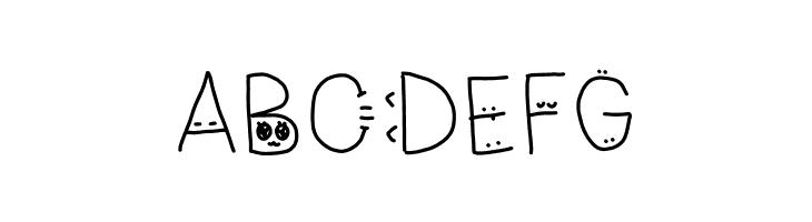 drawn faces on my letters  Free Fonts Download