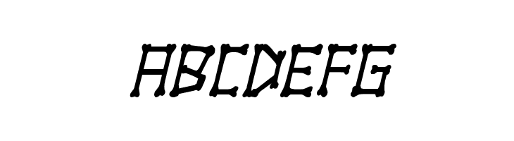 xBONES Condensed Italic  Free Fonts Download