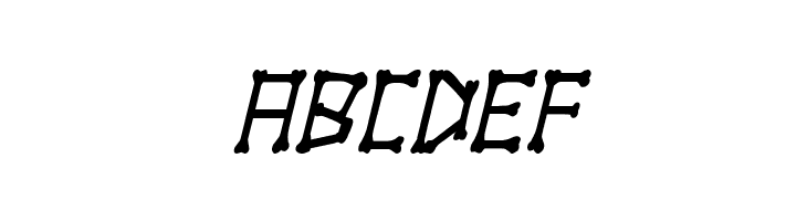 xBONES Condensed Italic  Free Fonts Download