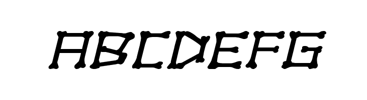 xBONES Expanded Italic  Free Fonts Download