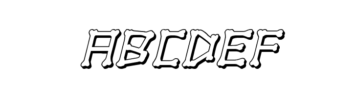xBONES 3D Italic  Free Fonts Download