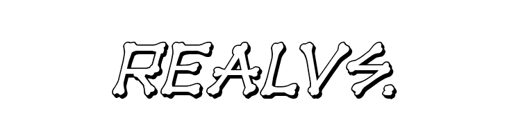 xBONES 3D Italic  Free Fonts Download