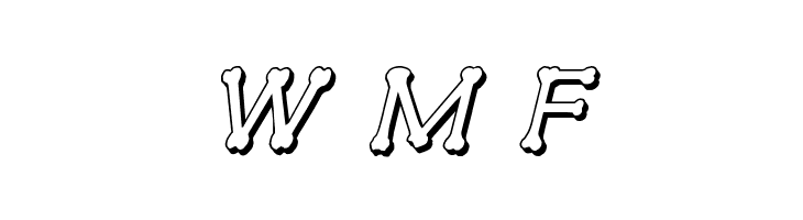 xBONES 3D Italic  Free Fonts Download