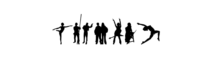 Human Silhouettes Free Three  Free Fonts Download