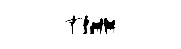 Human Silhouettes Free Three  Free Fonts Download
