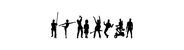 Human Silhouettes Free Three  Free Fonts Download