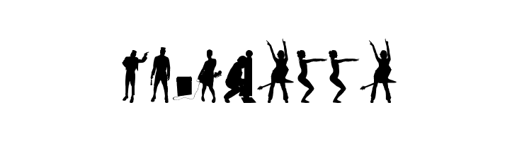 Human Silhouettes Free Three  Free Fonts Download