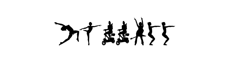 Human Silhouettes Free Three  Free Fonts Download